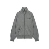 HIGH NECK EMBROIDERED LOGO ZIP UP FOR MEN IN GREY