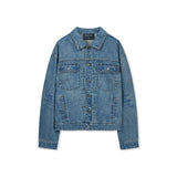 VINTAGE WASHED DENIM TRUCKER FOR MEN IN BLUE