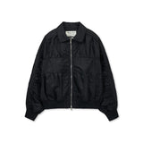 SMALL LOGO SHIRRING JUMPER IN BLACK