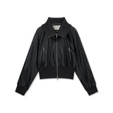SHINE CRINKLE ZIP BLOUSON IN BLACK